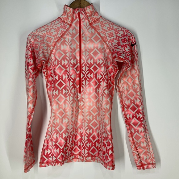 Nike Pro Dri Fit Qtr Zip Pullover, peach ombre’ - Picture 5 of 15